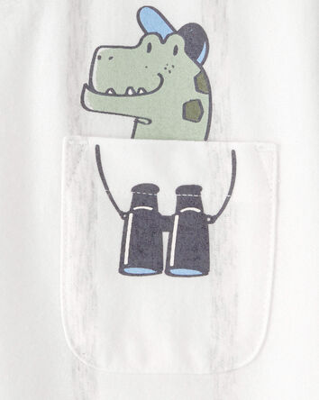Toddler Boy Dinosaur Graphic Tee - White, 