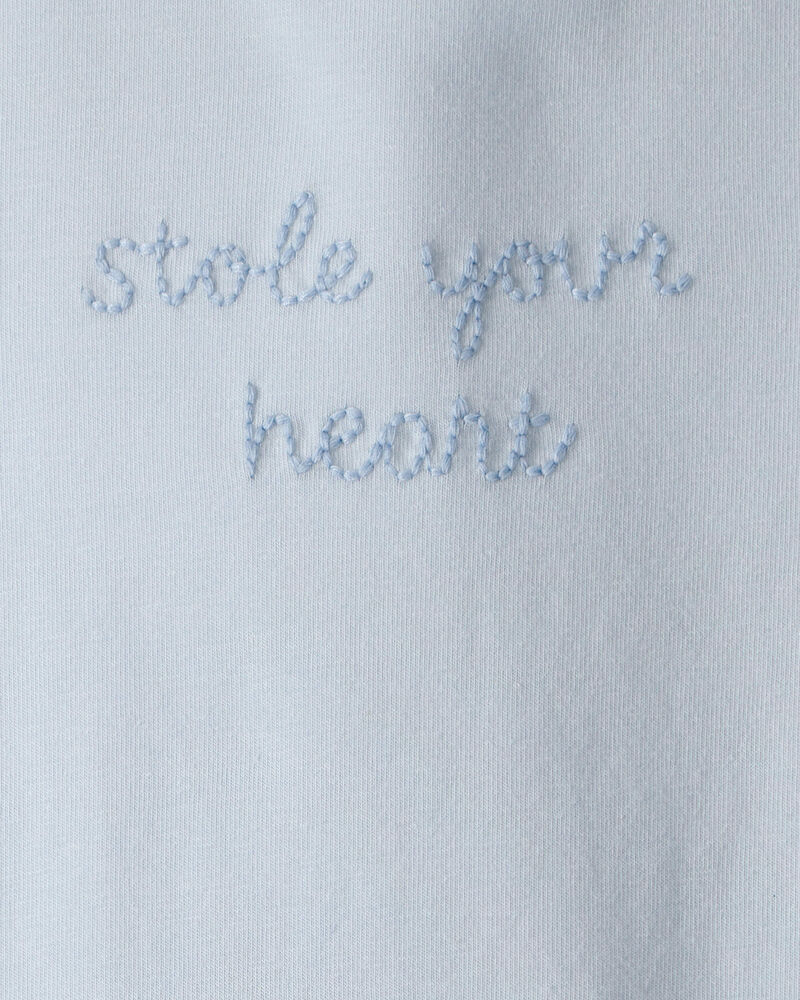 Baby Organic Cotton 'Stole Your Heart' Embroidered Bodysuit, image 3 of 4 slides