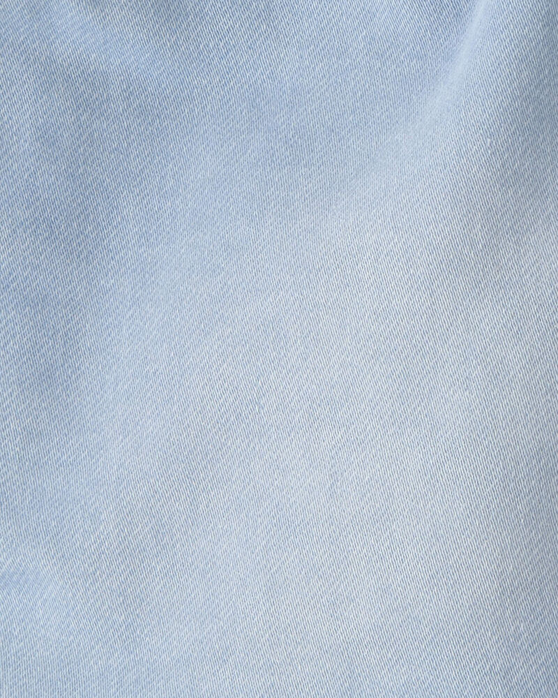 Girls Denim Drawstring Pull-On Shorts - Light Wash, image 3 of 4 slides