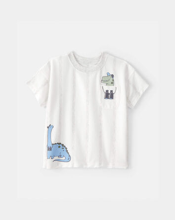 Toddler Boy Dinosaur Graphic Tee - White, 