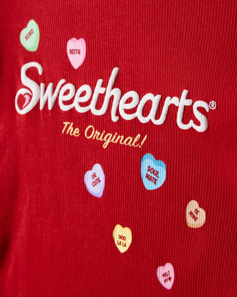Girls Sweethearts&copy; Candy Long-Sleeve Rib Top - Red, image 2 of 3 slides