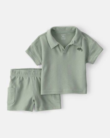 Baby Boy 2-Piece Top & Short Set - Green, 