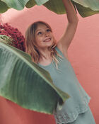 Girls 2-Piece Organic Cotton Knit Top & Short Set, image 2 of 6 slides