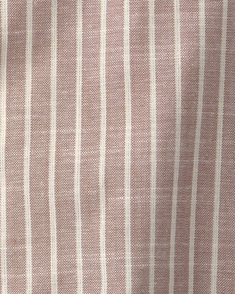 Baby Boy Striped Sleeveless Romper - Brown/White, image 3 of 4 slides