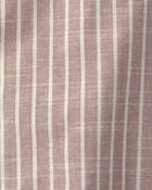 Baby Boy Striped Sleeveless Romper - Brown/White, image 3 of 4 slides