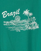 Girls Brazil Graphic Tee - Green, image 2 of 3 slides