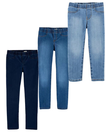 Kid 3-Pack Multi-Wash Skinny-Leg Jeggings Set, 