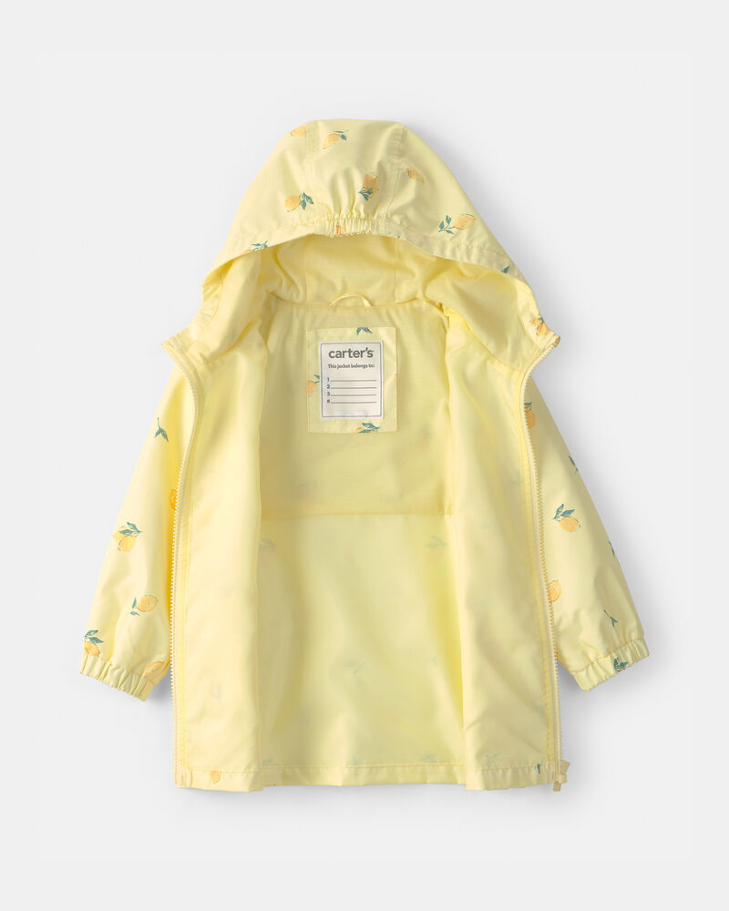 Toddler Girl Lemon Raincoat - Yellow, image 2 of 3 slides