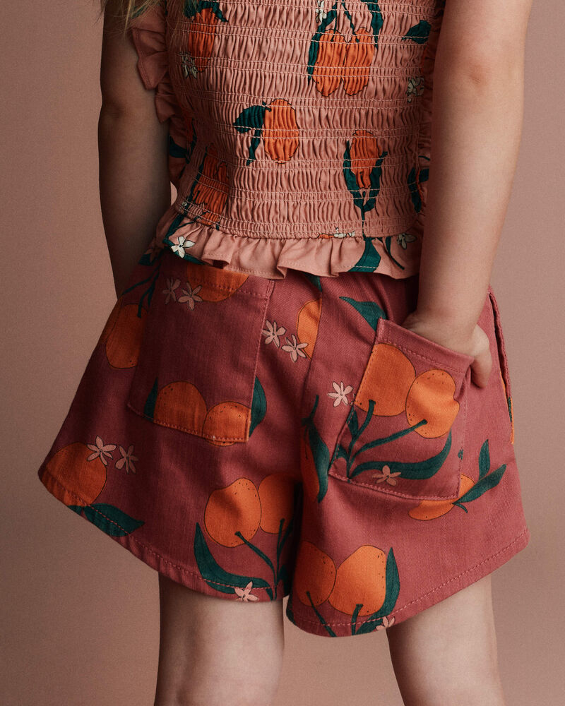 Toddler Girl A-Line Shorts in Clementine Grove Print - Rose, image 1 of 6 slides