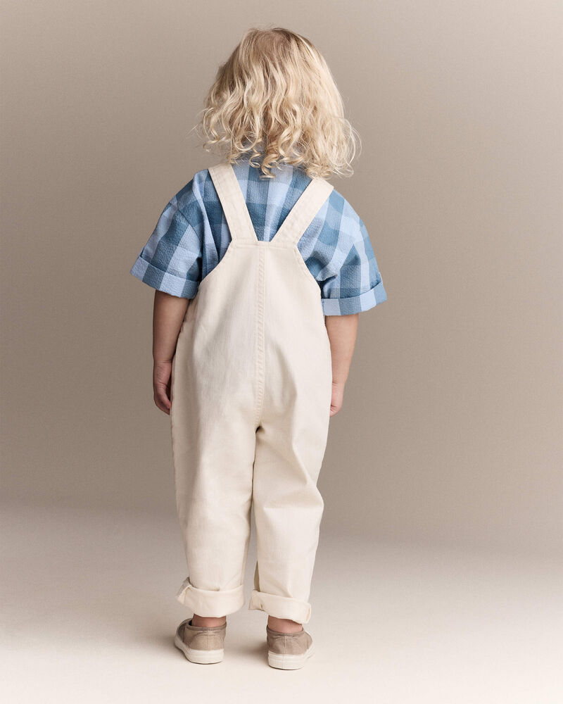 Toddler 'What's Cooking' Overall with Kanga Pocket - Cream, image 5 of 6 slides