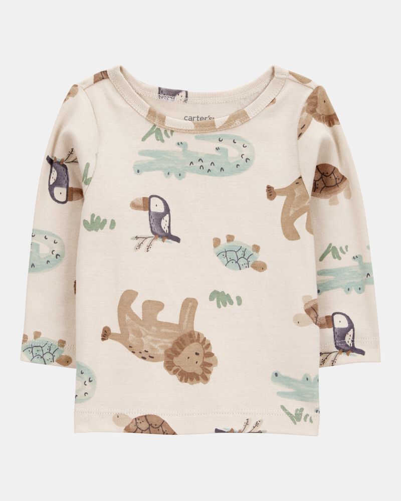 Baby Boy 2-Piece Long-Sleeve Tee & Waffle Knit Coverall Set - Green, image 3 of 6 slides