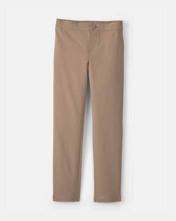 Girls Uniform Ponte Skinny Pants - Khaki, 