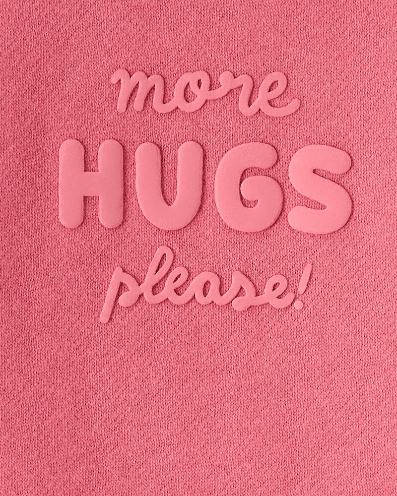 Baby Girl DayDream Fleece More Hugs Please Long-Sleeve Pullover Sweatshirt - Pink, image 3 of 4 slides