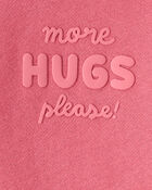 Baby Girl DayDream Fleece More Hugs Please Long-Sleeve Pullover Sweatshirt - Pink, image 3 of 4 slides