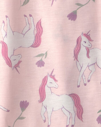 Girls 2-Pack Unicorn Floral Loose Fit Night Gown - Pink, 