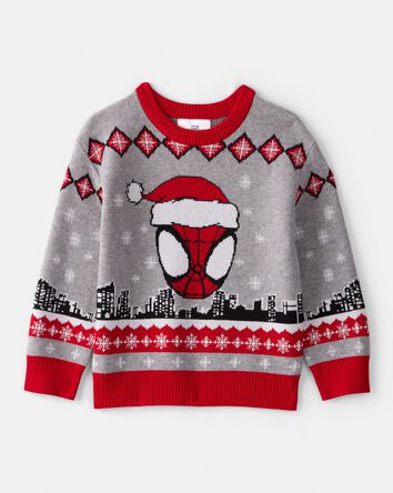 Toddler Boy &copy;Marvel Spider-Man Long-Sleeve Sweater - Red/Grey, 