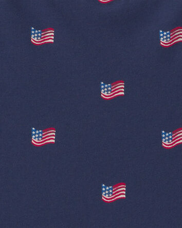 Girls American Flag Romper - Navy Blue, 