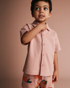 Toddler Boy Button-Down Short-Sleeve Shirt - Light Pink, image 1 of 5 slides