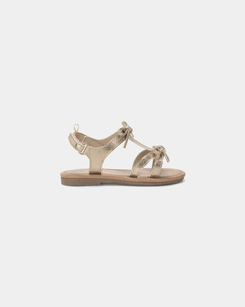 Toddler Girl Metallic Bow Sandals - Gold, 