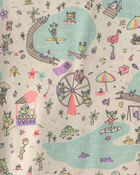 Girls 2-Piece 100% Cotton 'Beach Monster' Pajama Set, image 2 of 3 slides