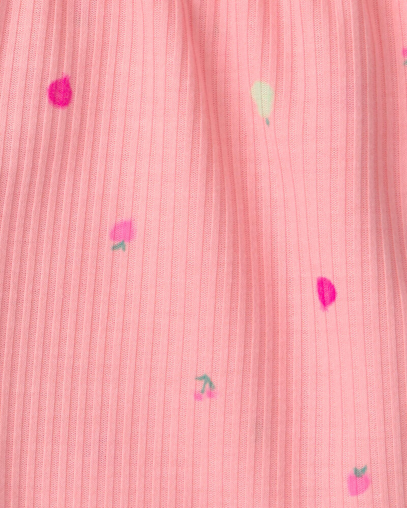 Toddler Girl Fruit Short-Sleeve Loose Fit 2-Piece Pajama Set - Pink, image 5 of 6 slides