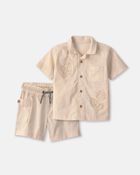 Toddler Boy 2-Piece Toucan Embroidered Top & Short Set - Khaki
, image 1 of 7 slides