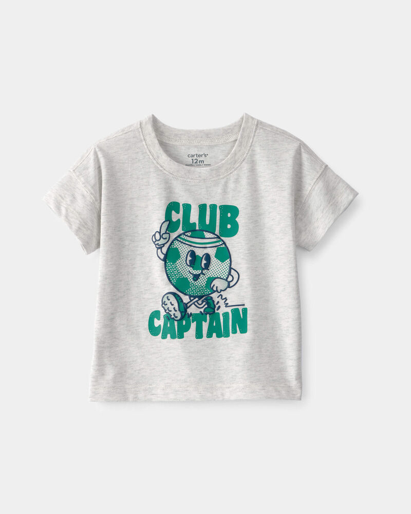 Baby Boy 'Club Captain' Graphic Tee - Grey, image 1 of 4 slides