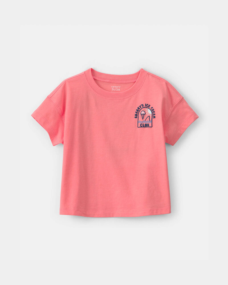 Toddler Boy Shark Graphic Tee - Coral, image 1 of 6 slides