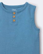 Toddler Henley Tank - Blue, image 4 of 5 slides