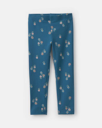 Toddler Girl Floral Pull-On Stretch Leggings - Blue, 