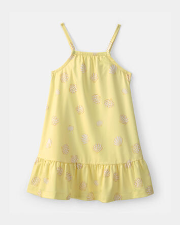 Toddler Girl Shell Swim Dress Coverup - Yellow, 