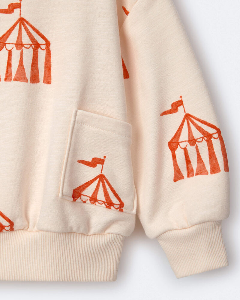 Toddler Otter Sweatshirt&trade; with Pockets in Big Top Print - Cream, image 4 of 6 slides