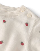 Baby Girl 2-Piece Organic Cotton Sweater Set in Berry Print, image 4 of 6 slides