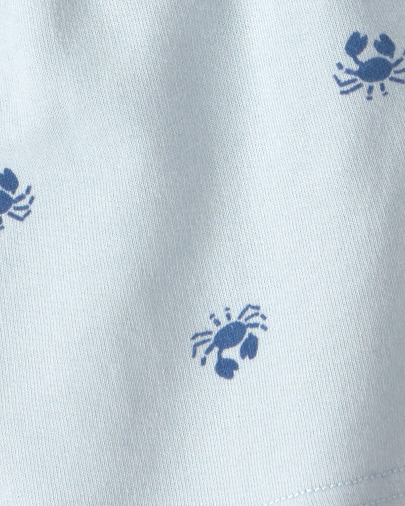 Baby Boy 2-Piece Crab Short-Sleeve Top & Short Set - Blue, image 3 of 4 slides