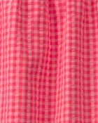 Girls Gingham Tank Top - Pink, image 2 of 3 slides