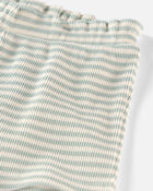 Baby Girl 2-Piece Organic Cotton Waffle Knit Top & Short Set in Stripes, image 3 of 5 slides