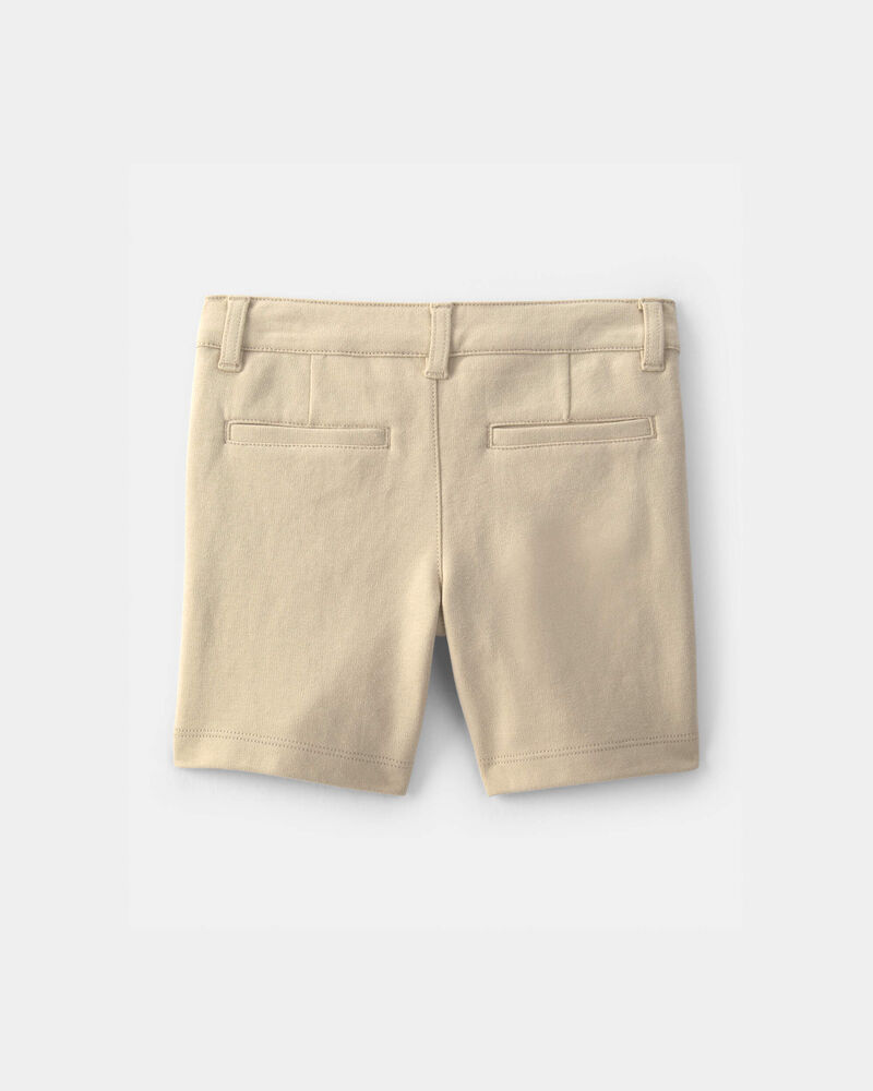 Toddler Girl 2-Pack Uniform Ponte Knit Shorts - Khaki, image 3 of 4 slides