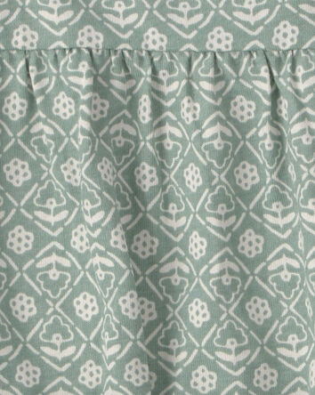 Baby Girl 3-Piece Tank and Shorts Set - Green/Ivory , 