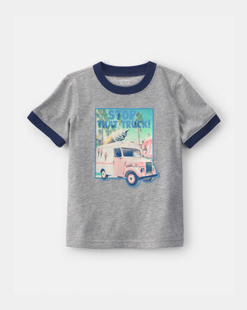 Toddler Boy 'Stop That Truck!' Ice Cream Graphic Tee - Grey, 