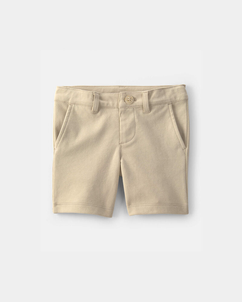 Toddler Girl 2-Pack Uniform Ponte Knit Shorts - Khaki, image 2 of 4 slides