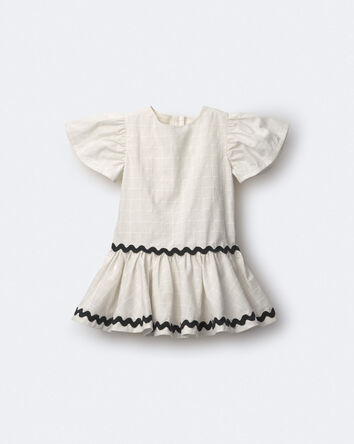 Toddler Girl Ric-Rac Short-Sleeve Dropwaist Dress - Cream, 
