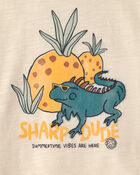 Toddler Boy 'Sharp Dude' Iguana Graphic Tee - Cream, image 2 of 3 slides