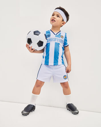 Toddler Umbro Argentina Mesh Soccer Shorts - Light Blue/White, 