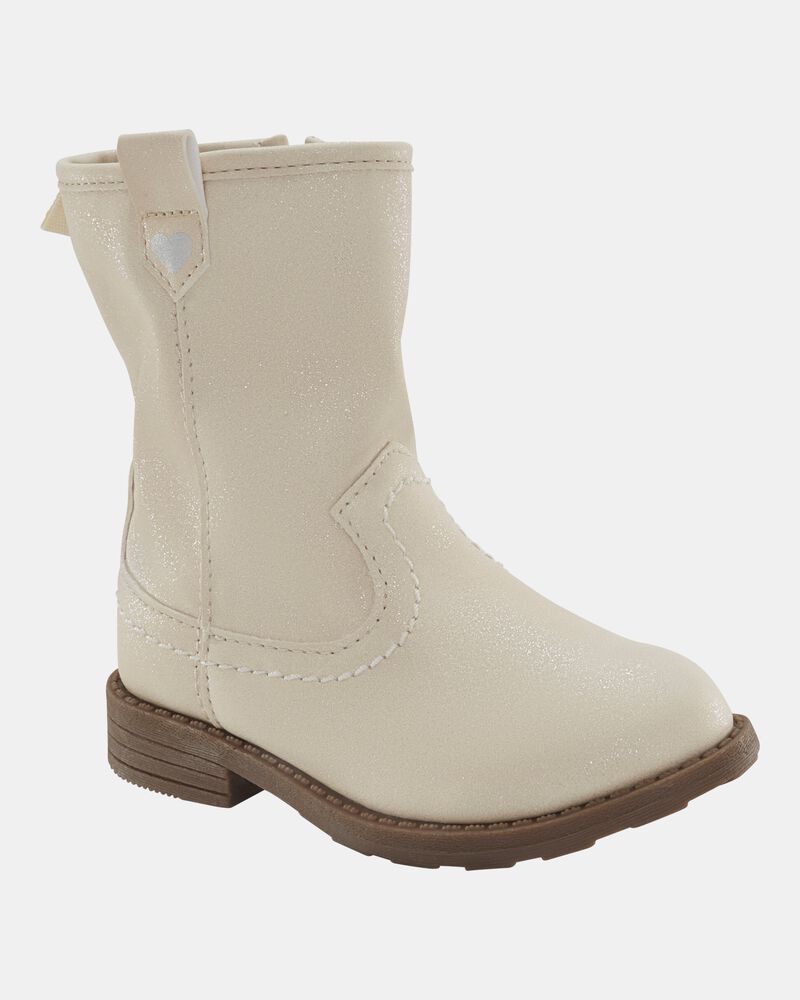 Toddler Cowgirl Boots - White, image 1 of 7 slides