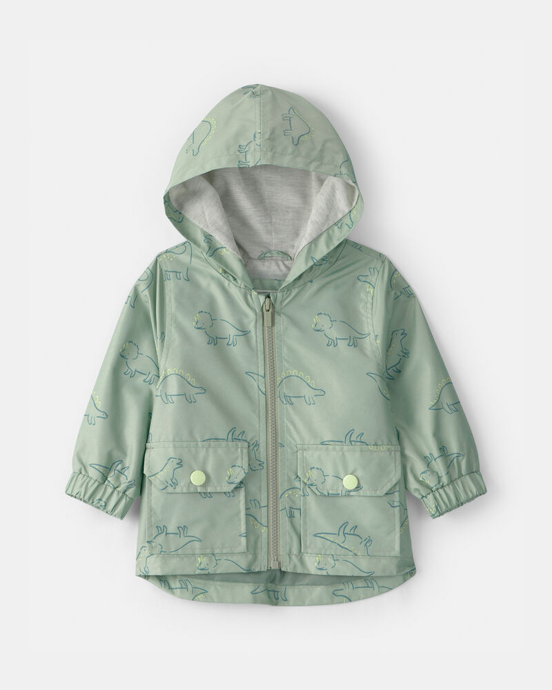 Baby Boy Dinosaur Raincoat - Green, image 1 of 3 slides