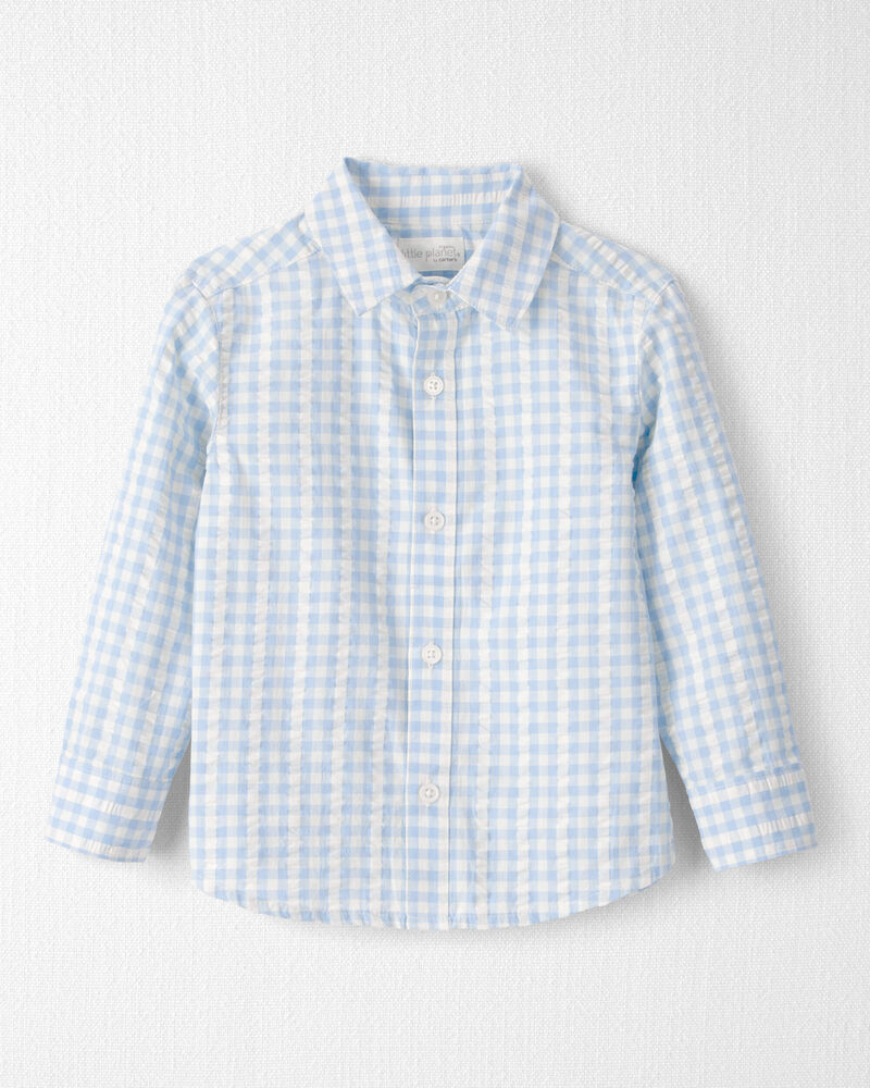 Toddler Boy Seersucker Button-Front Shirt Made with Organic Cotton, image 1 of 4 slides