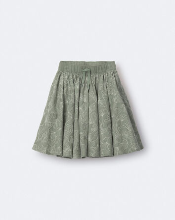 Toddler Girl Avenue Twirl&trade; Embroidered Midi Skirt in Floral Print - Green, 