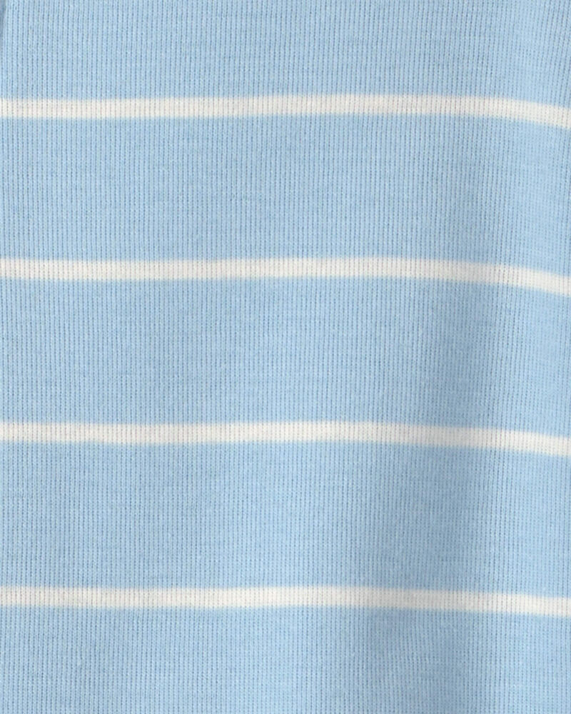 Toddler Boy Alligator Striped 100% Cotton Snug Fit 1-Piece Pajama - Blue, image 2 of 4 slides