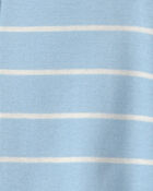 Toddler Boy Alligator Striped 100% Cotton Snug Fit 1-Piece Pajama - Blue, image 2 of 4 slides