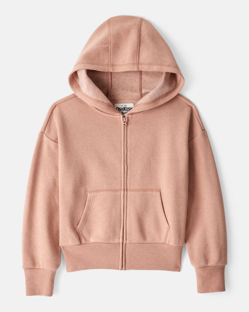 Girls DayDream Fleece Long-Sleeve Hooded Zip-Up Jacket - Brown, image 1 of 3 slides